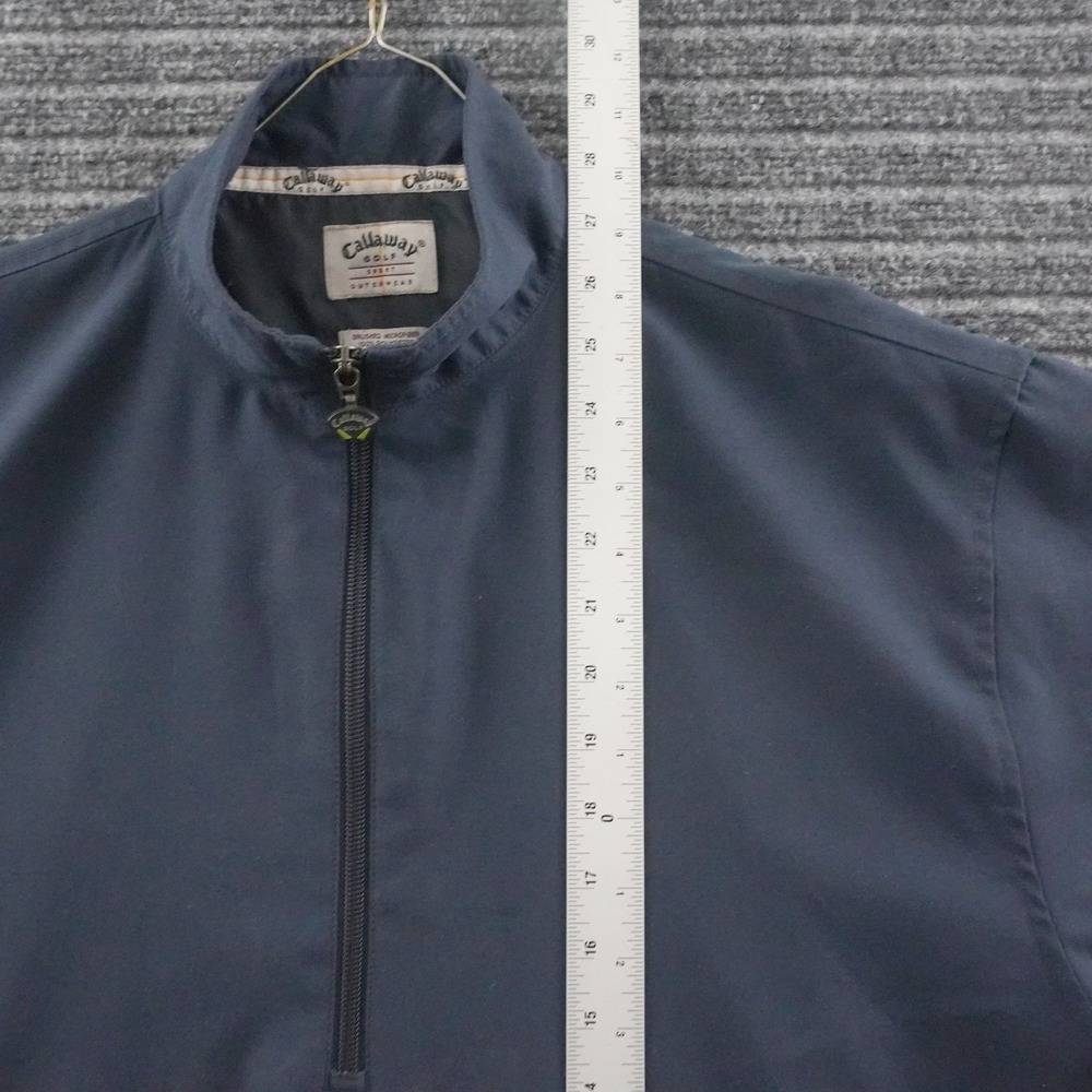 Vintage Callaway Golf Windbreaker Pullover Mens M Navy Blue Short Sleeve 1/4 Zip - Picture 5 of 7